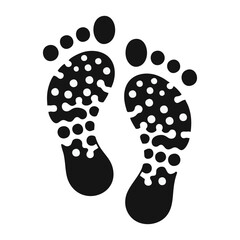 shadow of footsteps with polka dot artwork