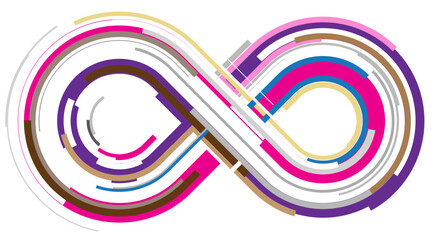 Colorful abstract infinity, endless symbol and icon.