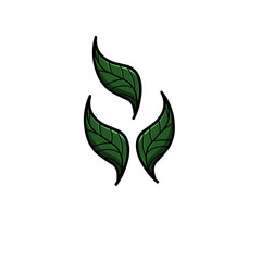 Three green leaf icon