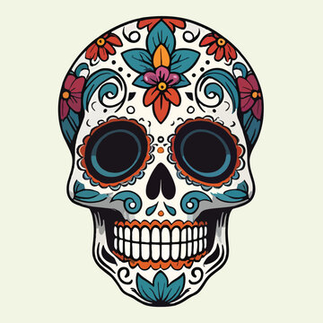 skull with day of the dead motif