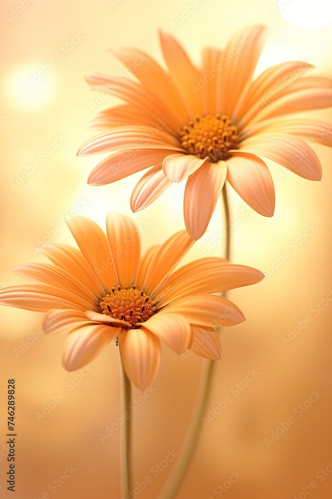 Wall mural orange flower background