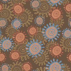 Decorative delicate pattern of flowers and branches of magnolia. A pattern of leaves. For nature, eco-friendly and design. Hand-drawn plants, a frame for a postcard.