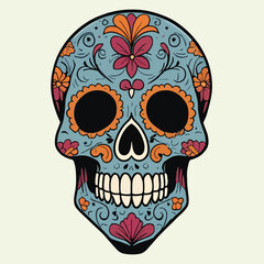 skull with day of the dead motif