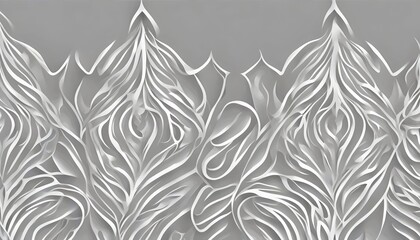 Abstract Silver Floral Pattern Wallpaper
