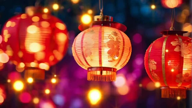 chinese new year decoration, seamless Animation video background