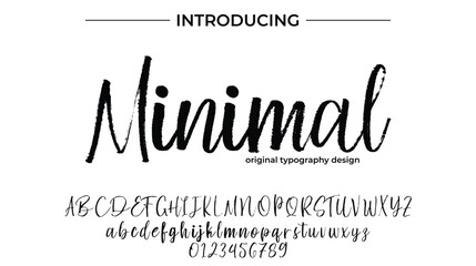 Minimal Font Stylish brush painted an uppercase vector letters, alphabet, typeface