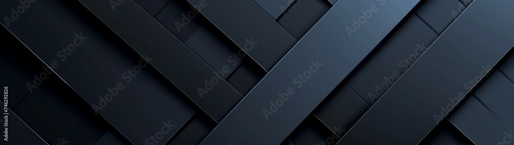 Poster : a modern and luxurious abstract background in black and blue tones, characterized by a minimalisti