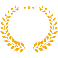 Golden Laurel Wreath with Ribbon