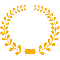 Golden Laurel Wreath with Ribbon