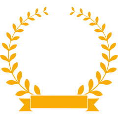 Golden Laurel Wreath with Ribbon