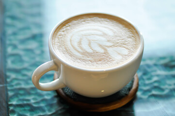 hot coffee, cappuccino coffee or latte coffee or flat white or mocha coffee