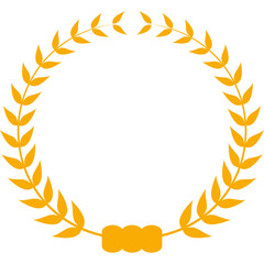 Golden Laurel Wreath with Ribbon