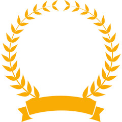 Golden Laurel Wreath with Ribbon