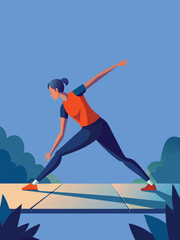 person doing exercise flat vector design