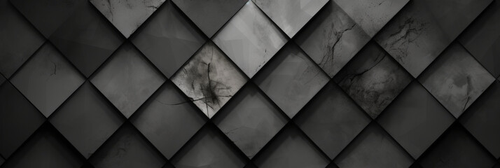 3d black  geometric pattern on a square background, black diamond pattern abstract wallpaper on dark background, Digital black textured graphics poster banner background	
