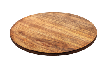 Wooden pizza board isolated on white background