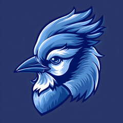 Flat vector logo of Blue jay