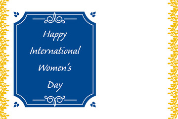 Happy International Women’s Day wishes greeting card template, abstract background, floral pattern border, blank copy space, graphic design illustration wallpaper