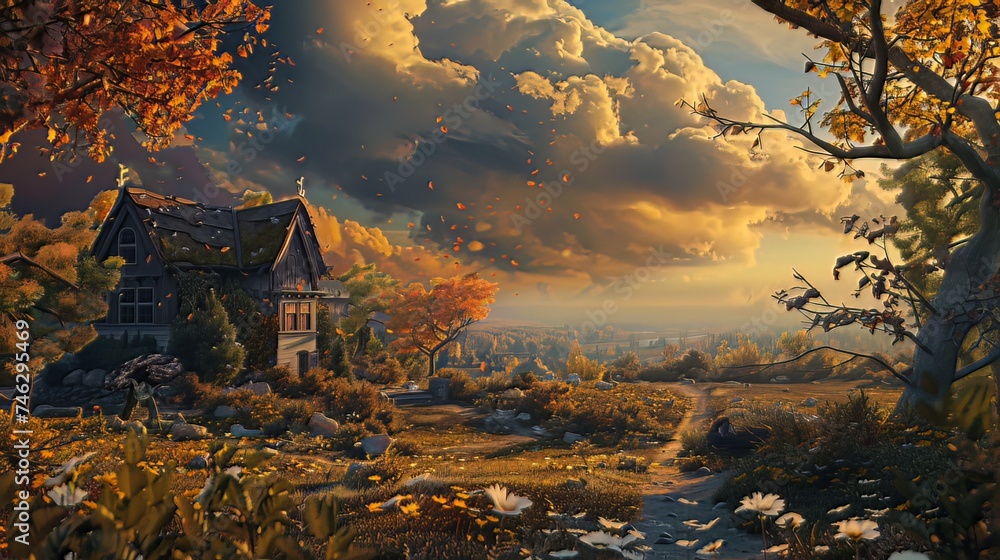 Poster the background sets the stage, providing context and depth to the overall scene