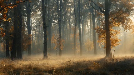 Beautiful photo of trees German forest Canon, Generative AI - obrazy, fototapety, plakaty