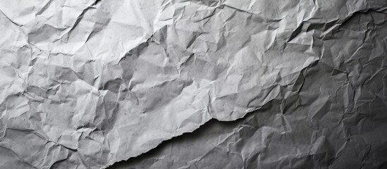 A piece of paper that has been torn in half, revealing its textured grey background. - obrazy, fototapety, plakaty