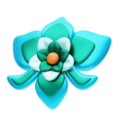 3D Flower Shape Has A Beautiful Ocean Blue Color