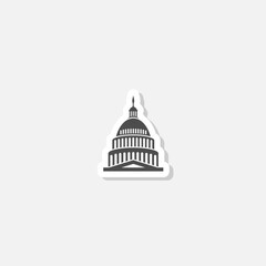 United States Capitol building icon sticker isolated on gray background
