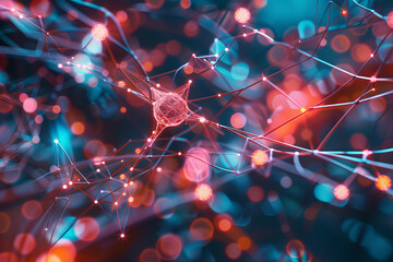 Intricate Neural Network Signifying the Beauty of Cognitive Connections Banner. - obrazy, fototapety, plakaty