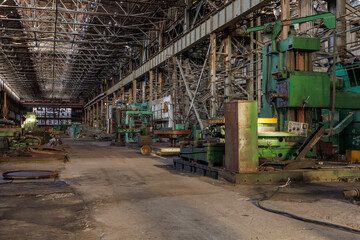 Big mechanical plant destroyed during war in Ukraine
