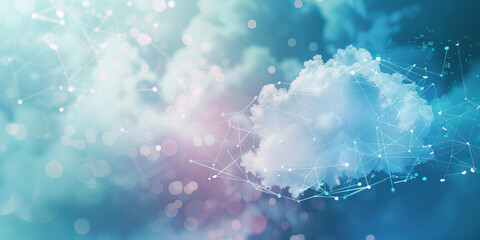Digital Cloud Connectivity in Cyberspace Abstract Technology Background Banner