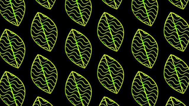 Glowing looping neon effect background, black background.
