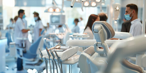 Professional Dental Team Engaged in Modern Oral Healthcare Facility