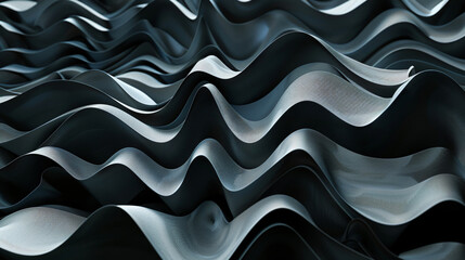 3D render of abstract geometric wavy.