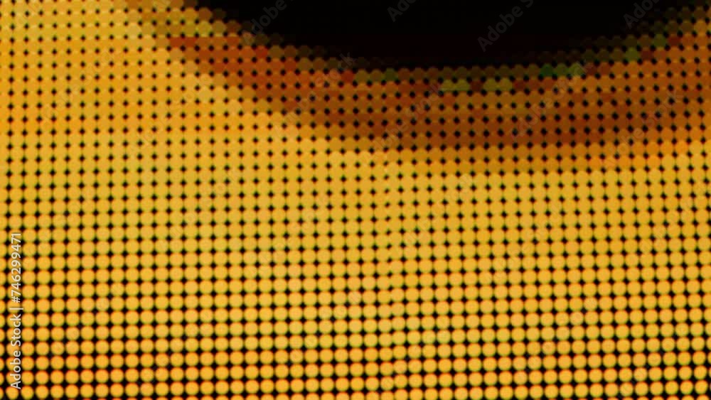 Poster digital pixel screen with neon light footage changing colors yellow black with glitches on loop. sho
