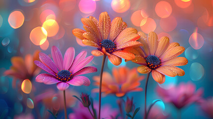 close up of flowers beautiful colors and soft light