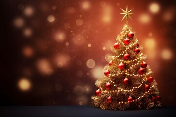 Christmas background with christmas tree