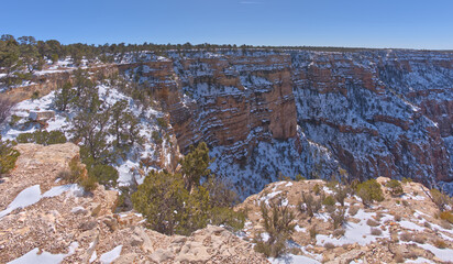 Snowy Cliffs off the Trail of Time at Grand Canyon