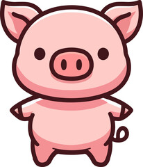 Fototapeta premium Pig illustration artificial intelligence generation.