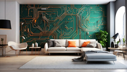 a futuristic and technology inspired wallpaper