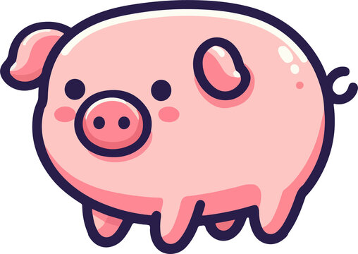 Pig illustration artificial intelligence generation.