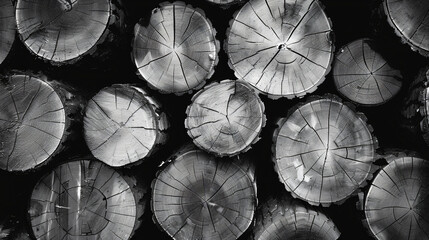 A group of cut logs.