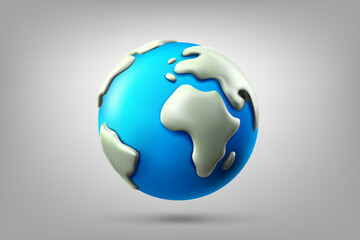 Vector illustration of the Earth on grey background. 3d vector illustration