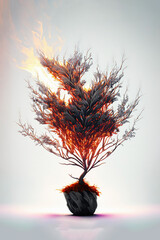 Moses burning bush. Bible Exodus imagery.