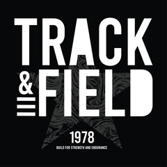 Track and field typography for t-shirt design