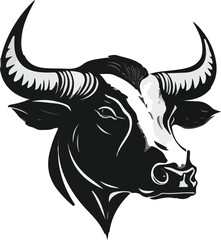 Bull face wildlife logo vector illustration art design.