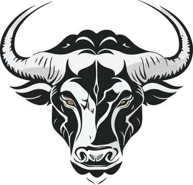Bull face animal logo vector illustration art design.