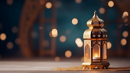 Fototapeta na wymiar 3d illustration of Ramadan Kareem background with arabic lantern