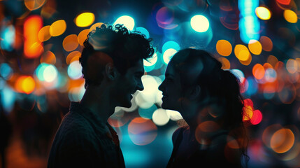 Eternal Love: Cinematic Moment Before the Romantic Kiss, generative AI