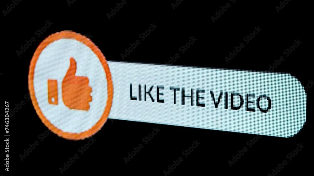 Poster sign template isolated on black background. animated social media sign like the video and cursor cli