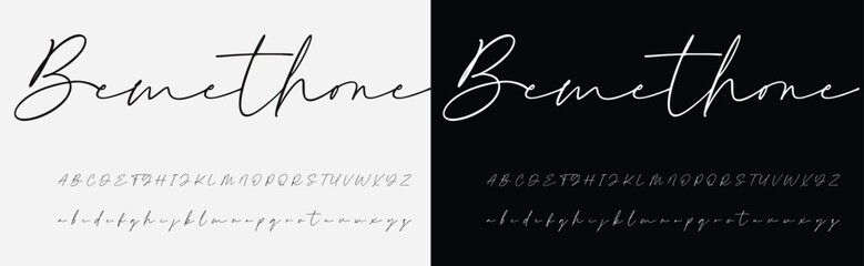 A hand-drawn signature logo design template